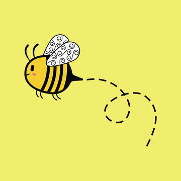 cute bee vector illustration design. suitable for sticker, mug, t-shirt, etc. Eps 10.