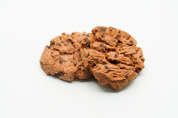 Chocolate Chip Cookies on white background. Chocolate Chip Biscuits.                  