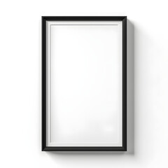 Dark wooden square frame on white background