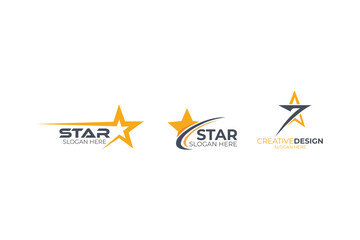 Vector elegant fast star logo set
