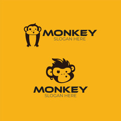Vector monkey logo, chimp logo template.