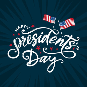 Happy presidents day social media post, ideas, 
vector, concept, card, banner, background 
with Presidents day text, logo, clipart, American flag 
for Presidents day flyer, sign, web, sale, ads, US