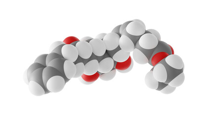 latanoprost molecule, xalatan, molecular structure, isolated 3d model van der Waals