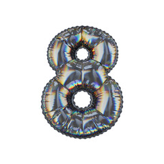 3d illustration caustic dispersion balloon number 8