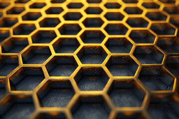 Metal honeycomb structure background