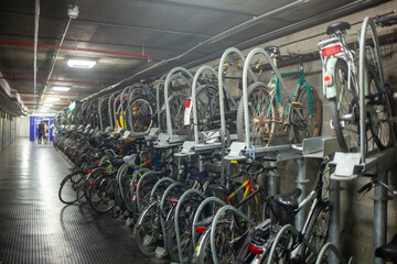 Underground bicycle parking in Florence. - 716816168