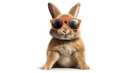 beautiful easrter bunny wearing sun glasses, Generative Ai