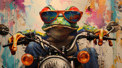 frog on motorbike