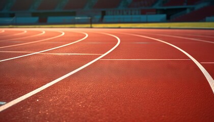 close up top view of running track,clean detail nature light photorealistic Generative AI