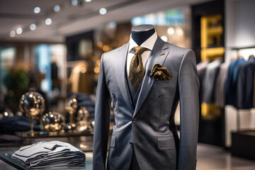 mannequin dressed in men's suit in a luxury store,ai generated