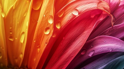 Witness the creative abstraction of flower petals in vivid color through macro close-up 