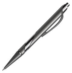 Ballpoint pen realistic mockup. Blank metal writing tool