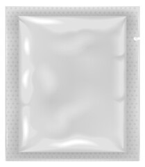 Realistic plastic package mockup. Glossy product wrap