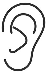 Ear line icon. Human sense organ. Listen symbol