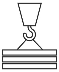 Crane hook icon. Construction symbol. Heavy cargo lifting