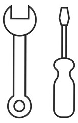 Wrench and screwdriver icon. Tools symbol. Repair service