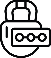 Computer password icon outline vector. Virus bug. Computer criminal