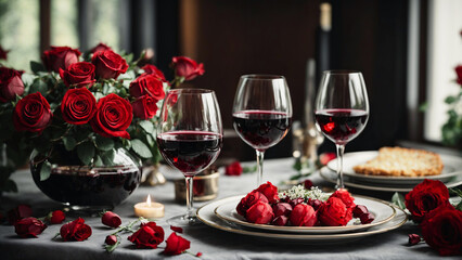 valentines day dinner table