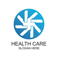 Health care logo design simple concept Premium vector