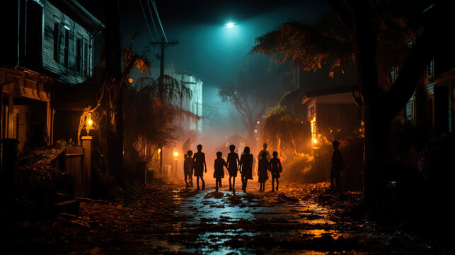 siluets at the street