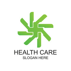 Health care logo design simple concept Premium vector