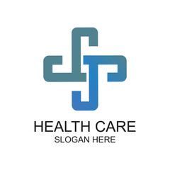 Health care logo design simple concept Premium vector