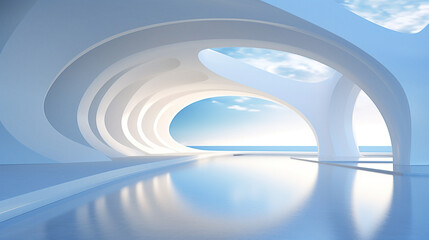 Fototapeta premium there is a large pool with a sky view in the middle of it