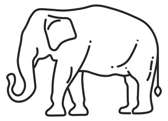 Elephant line icon. Wild fauna symbol. Exotic animal