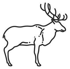 Deer line icon. Forest wild animal symbol