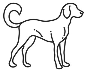 Dog line icon. Friendly pet animal symbol