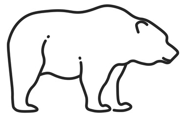 Bear line icon. Woodland wild animal. Nature symbol