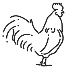 Rooster line icon. Farm bird. Poultry symbol