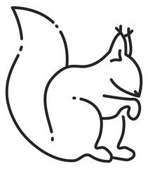 Squirrel line icon. Forest or park wild animal