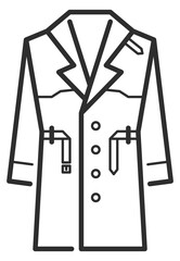 Coat line icon. Long outdoor classic clothes