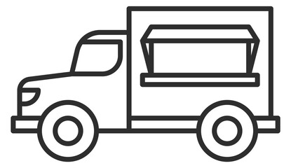 Food truck line icon. Fast restaurant service