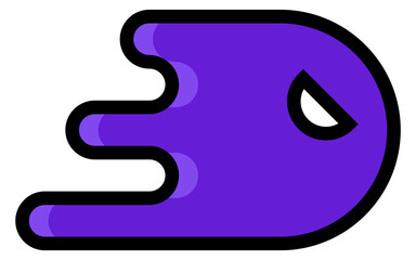 Ghost icon in color style. Kid game logo