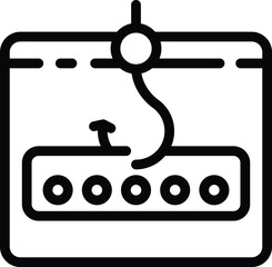 Obraz premium Phishing web attack icon outline vector. Cyber security. Virus bug