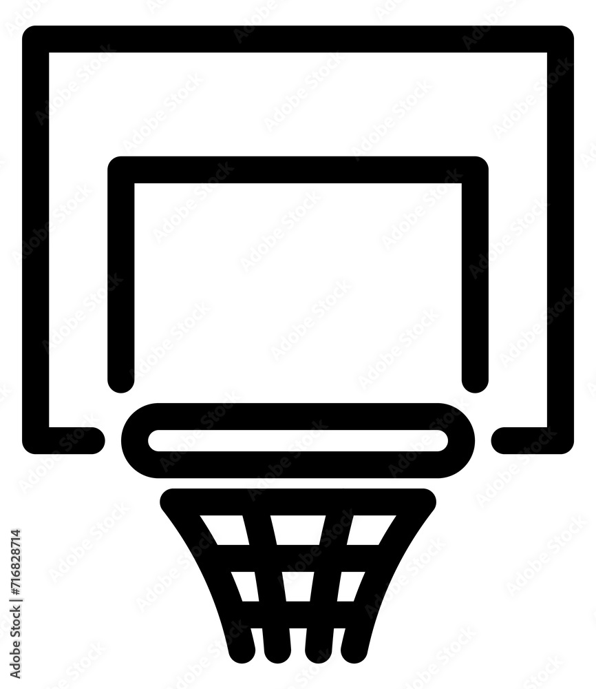 Sticker Basketball net line icon. Basket sport symbol