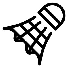 Shuttlecock black line icon. Badminton sport symbol
