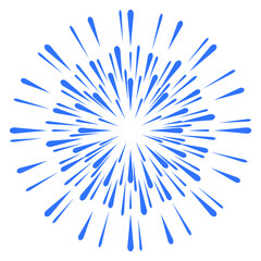 Blue sparkles burst. Event show firework icon