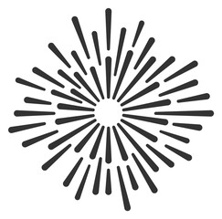 Obraz premium Bursting firework icon. Black event celebration symbol