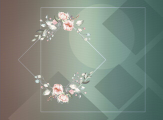 An illustration with a floral print. A template with floral illustrations. Spring flat floral background in vector style. Horizontal floral pattern.