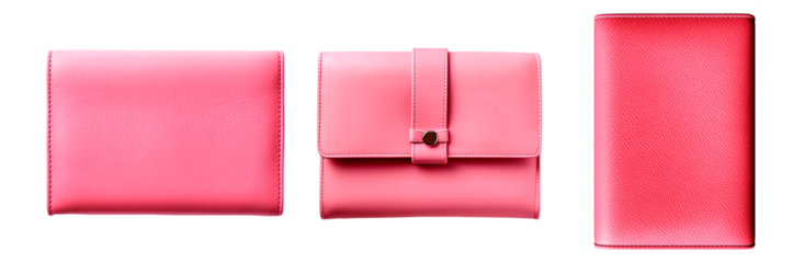 pink wallet isolated on white background