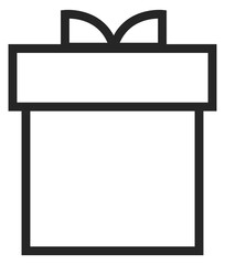 Fototapeta premium Gift box line icon. Birthday present symbol