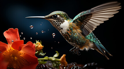 Fototapeta premium Hummingbird in the Flower