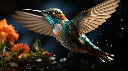 Fototapeta premium Hummingbird in the Flower