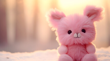 A pink stuffed animal with a pink nose and a pink nose.,,
Pink Perfection: Adorable Stuffed Animal with Rosy Charm"