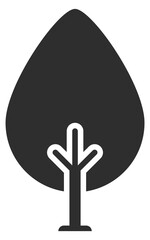 Stylized tree icon. Natural botany symbol. City park plant