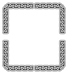 Medieval ornament frame. Vinatge celtic knot chain border
