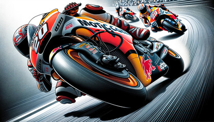 high-speed MotoGP racers